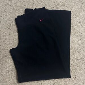 Nike Black wide leg with Pink Swoosh